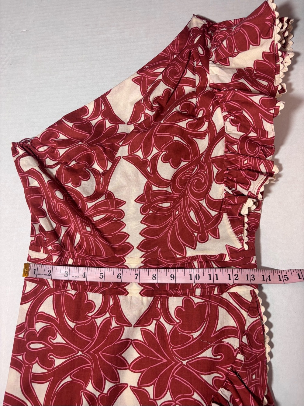 POUPETTE ST BARTH Corinne Floral Ruffled Cotton Minidress XS One Shoulder dainty - Picture 14 of 16